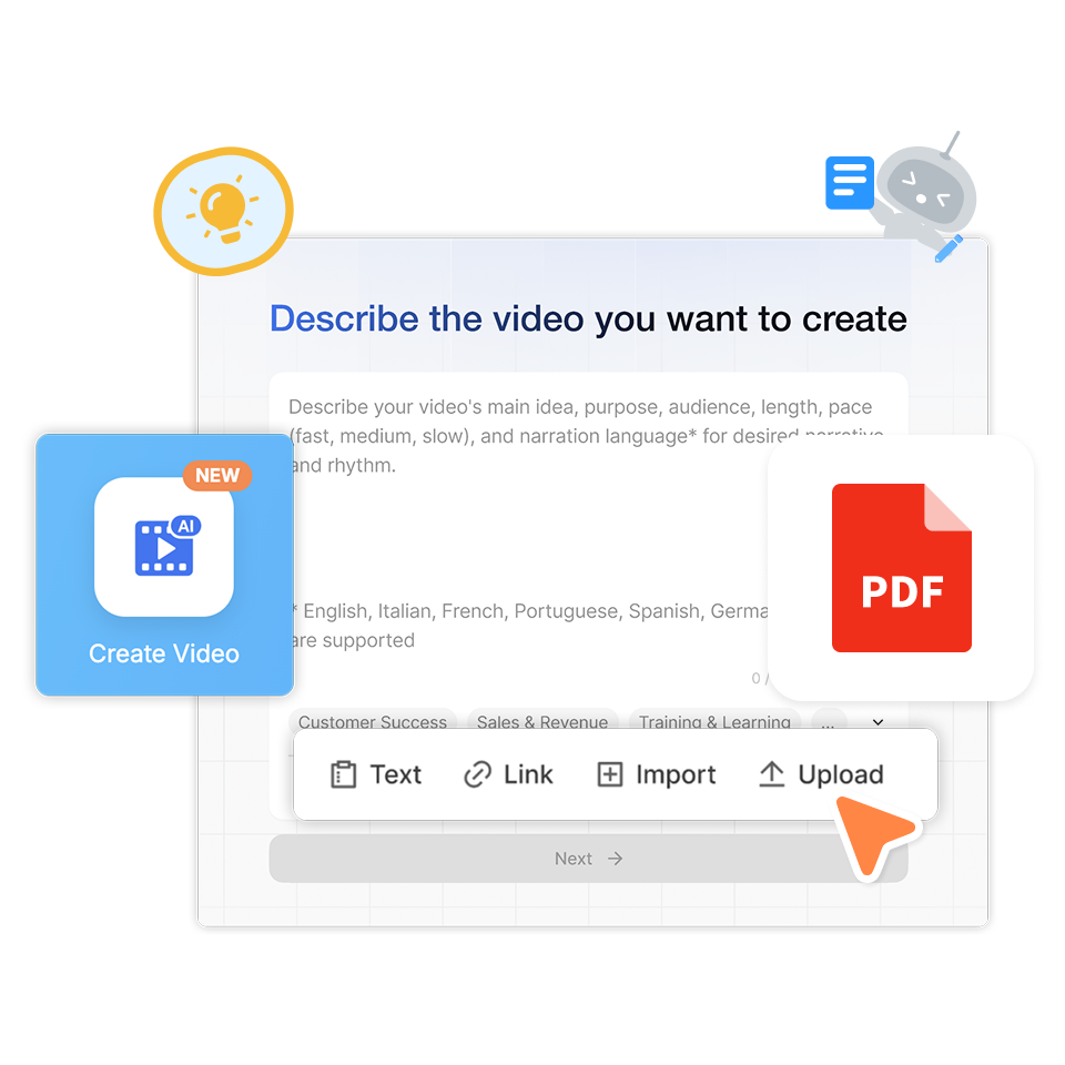 Click Create Video in Visla’s physician training video creator to begin building educational content with AI support.